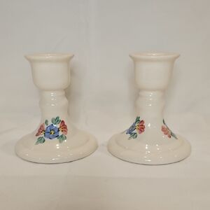 Floral Ceramic Candle Holders (Set of 2)